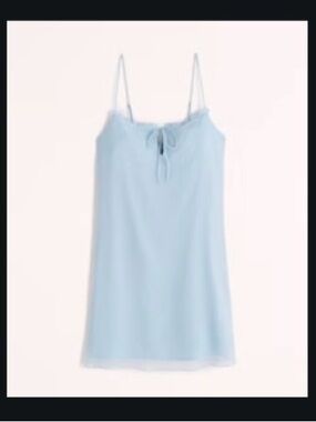 Abercrombie & Fitch Blue Sheer Slip Mini Dress